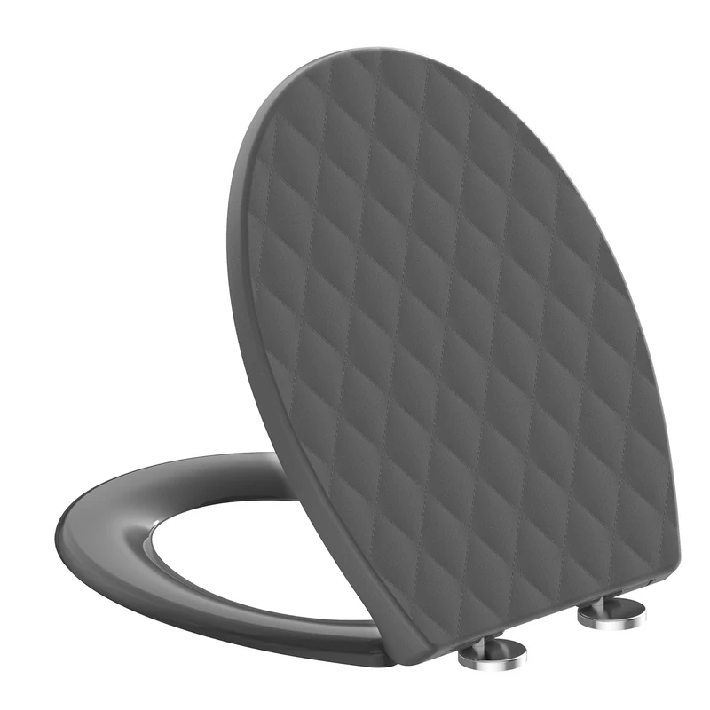 SREWOHS PRO Oval Soft-Close Toilet Seat – Grey, Universal Fit, Quick Release, Anti-Scratch Material