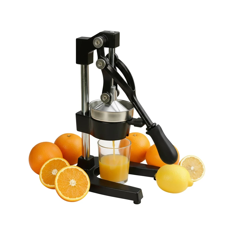 Relaxdays Manual Citrus Press Juicer, Cast Iron & Stainless Steel, 39.5 x 18.5 x 27.5 cm, Black