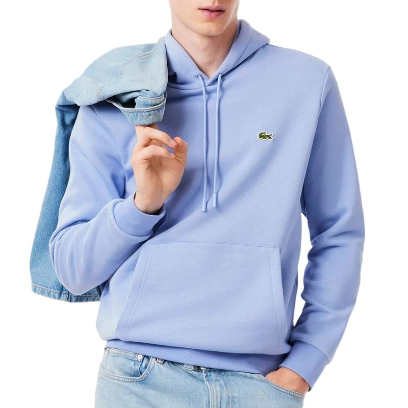 Lacoste Men's Fleece Hoodie, Delphinium, L
