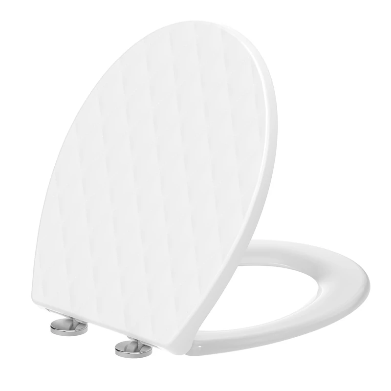 SREWOHS PRO Oval Soft-Close Toilet Seat – White, Quick Release, Universal Fit, Hygienic and Easy to Maintain