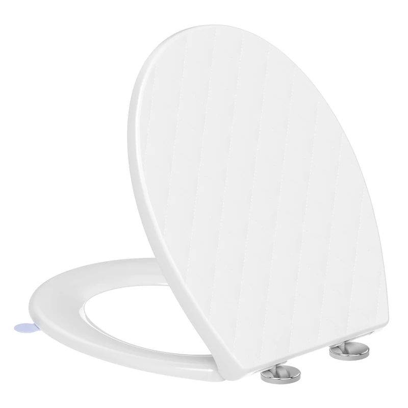 SREWOHS PRO Oval Soft-Close Toilet Seat – White, Universal Fit, Quick Release, Easy to Clean