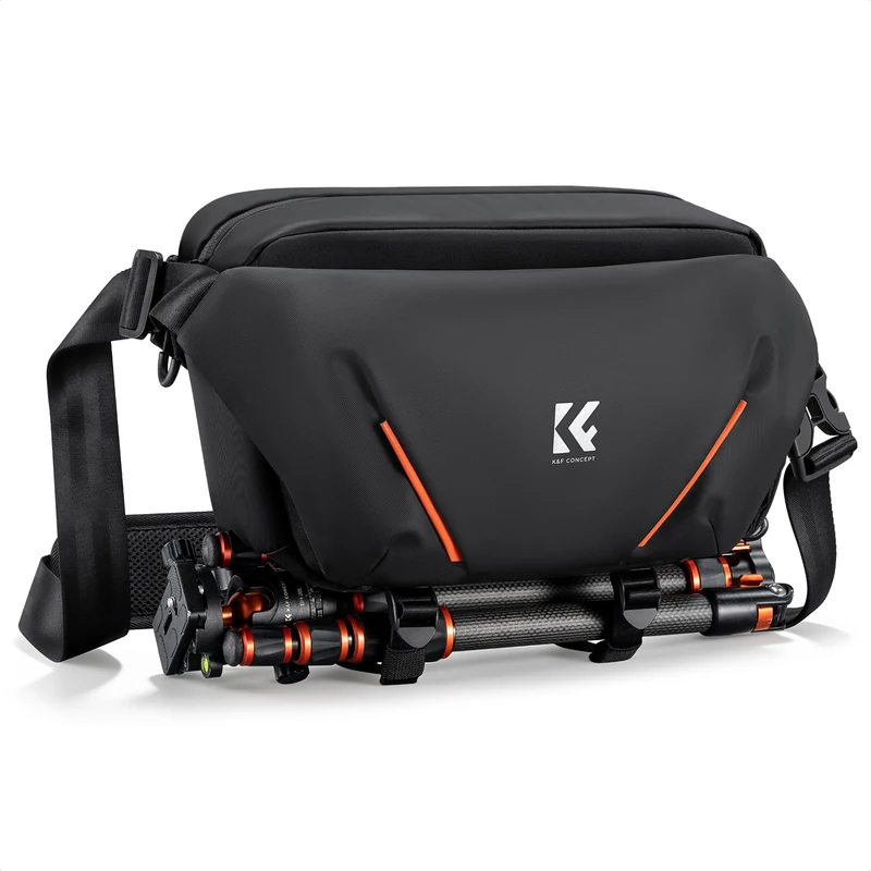 K&F CONCEPT Camera Sling Bag, Camera Bag for DSLR and Lenses, Single Shoulder Camera Case Crossbody Bag with Tripod Holder