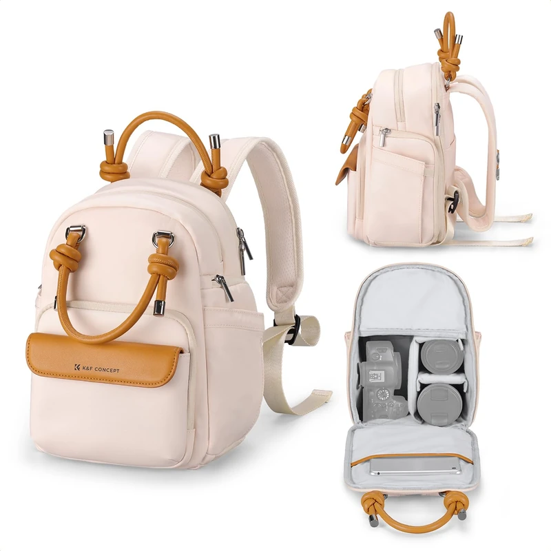 K&F CONCEPT Camera Backpack, DSLR/SLR Small Camera Bags for Photographers, water-resistant 2-in-1 photography backpack with 10.1” Tablet Compartment - Image 1