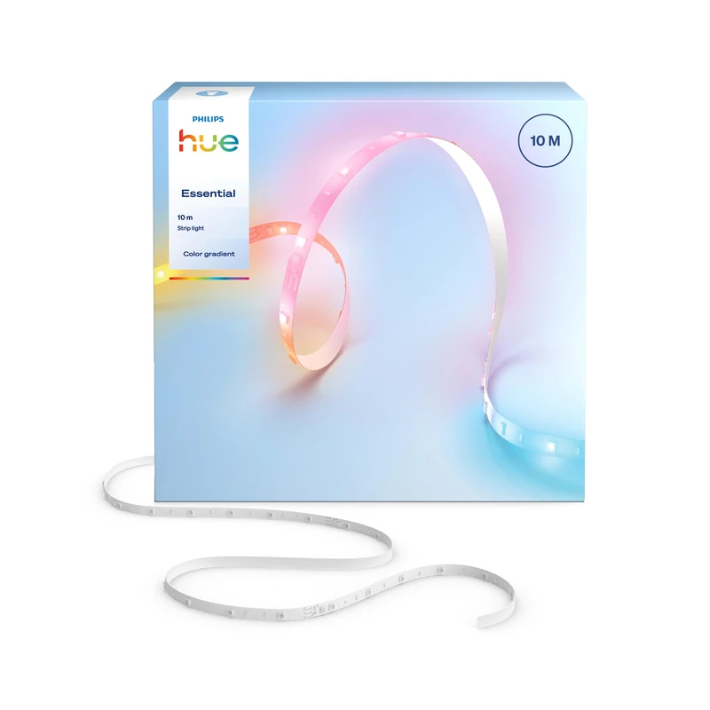 Hue Essential 10-Meter LED Strip Light, RGBIC, Vibrant Color and Ambiance, Flexible Indoor Lighting, Easy Installation, App and Voice Control, Works with Alexa, Google Assistant, and Apple Home