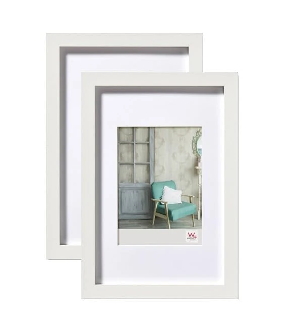 walther design - Stockholm EA030WD Picture Frames, White, 20 x 30 cm, Pack of 2 Wooden Frames - Image 1
