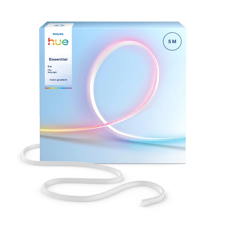 Hue Essential 5-Meter LED Flex Strip Light, RGBIC, Vibrant Color and Ambiance, Flexible Indoor Lighting, Easy Installation, App and Voice Control, Works with Alexa, Google Assistant, and Apple Home