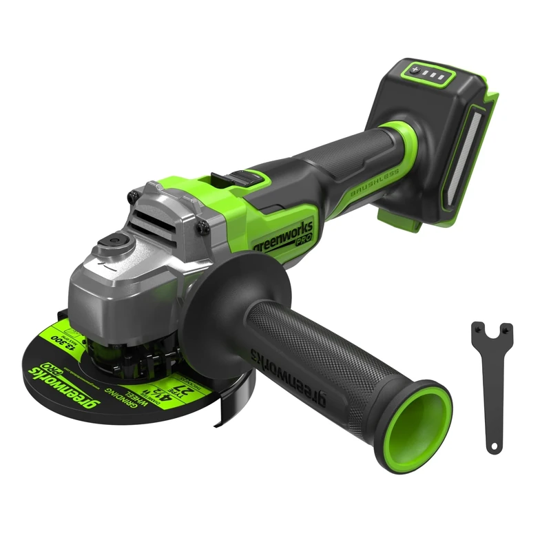 Greenworks 24V Cordless Angle Grinder 125mm Disc Blade, 9000RPM, 900W Brushless Motor, Left or Right Handed Without Battery & Charger AG590