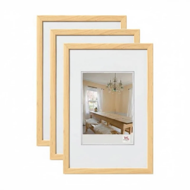 walther design - Peppers BP030K3 Picture Frames, Pine, 20 x 30 cm, Pack of 3 Wooden Frames