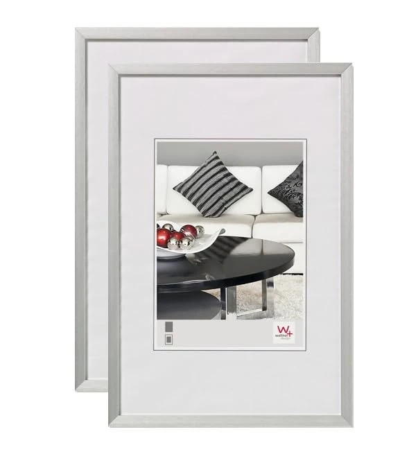 walther design - Chair AJ030SD Picture Frames, Silver, 20 x 30 cm, Pack of 2 Aluminium Frames