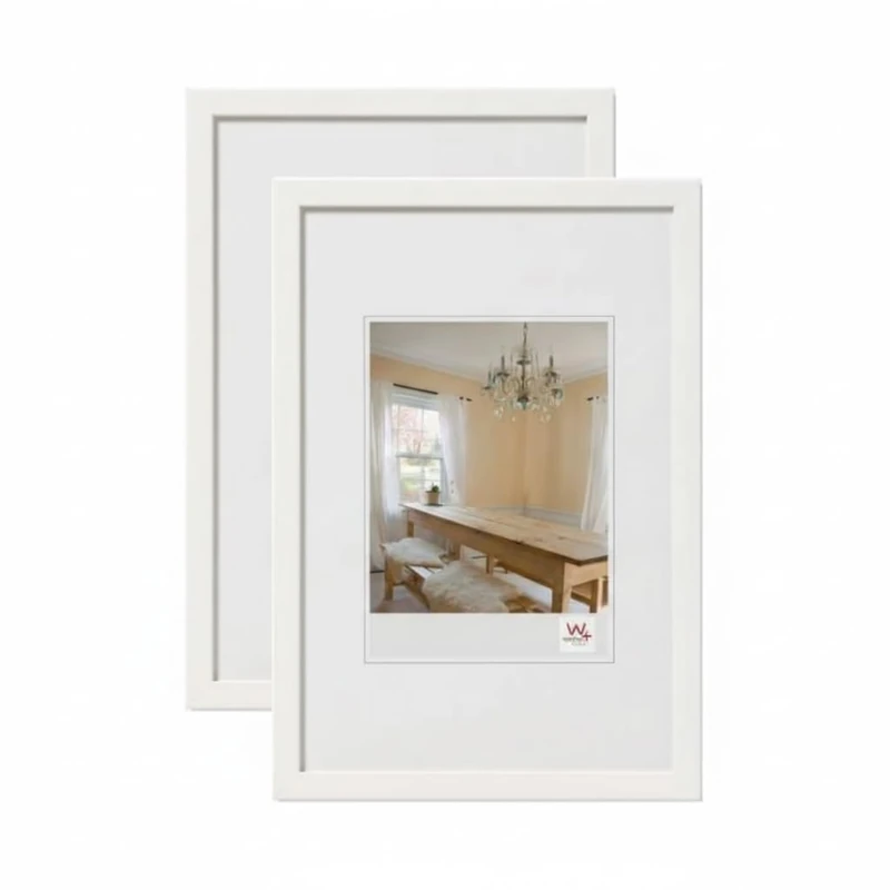 walther design - Peppers BP430VD Picture Frames, Polar White, 24 x 30 cm, Pack of 2 Wooden Frames - Image 1
