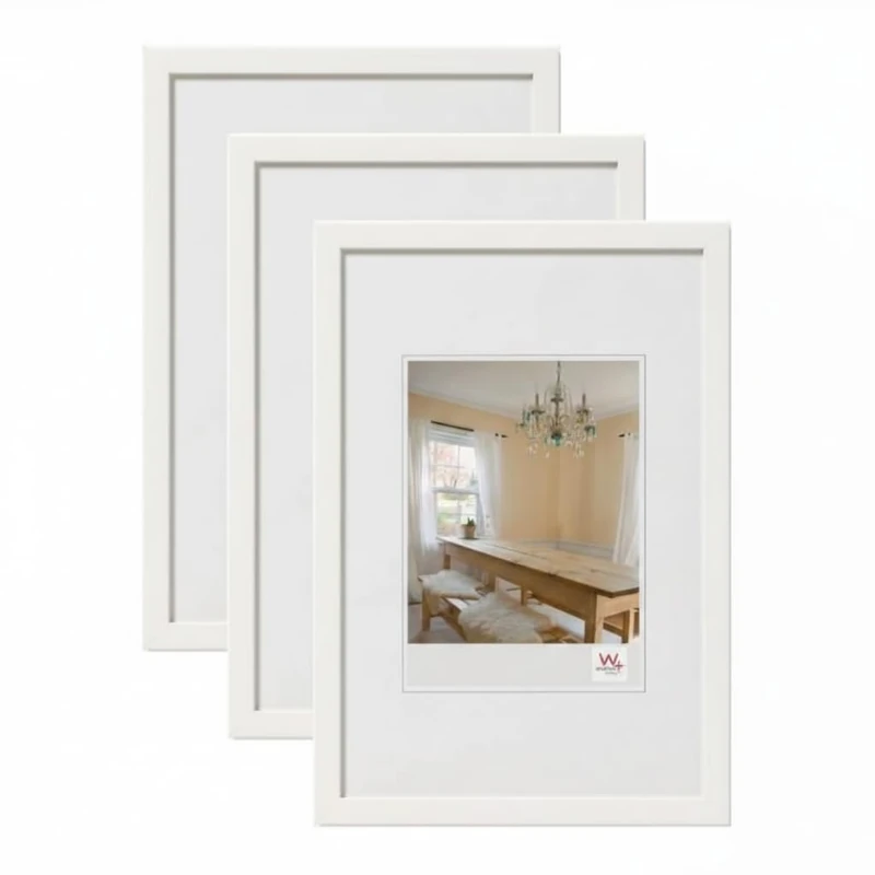 walther design - Peppers BP430V3 Picture Frames, Polar White, 24 x 30 cm, Pack of 3 Wooden Frames - Image 1