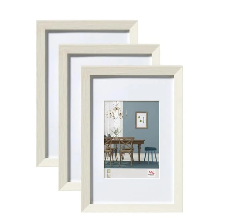 walther design - Fiorito EF015W3 Picture Frames, White, 10 x 15 cm, Pack of 3 Wooden Frames