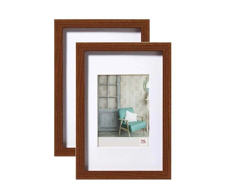 walther design - Stockholm EA030ND Picture Frames, Walnut, 20 x 30 cm, Pack of 2 Wooden Frames - Image 1