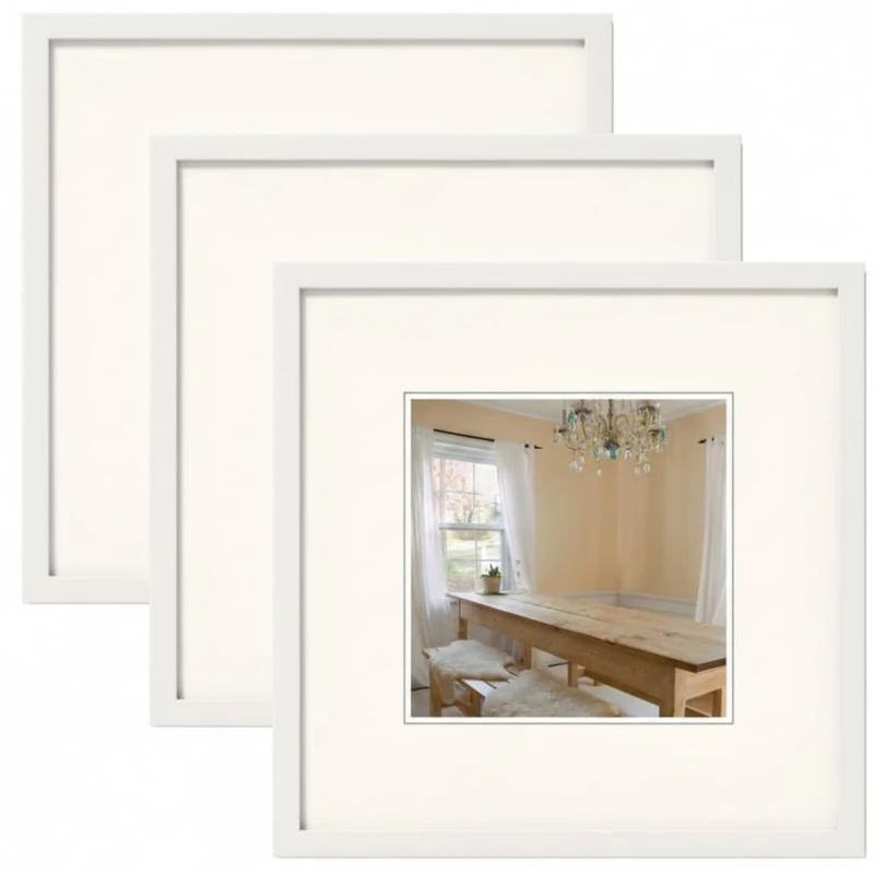 walther design - Peppers BP020V3 Picture Frames, Polar White, 20 x 20 cm, Pack of 3 Wooden Frames