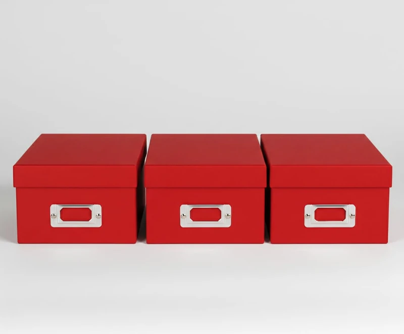 walther design - Fun FB-115-R3 Storage Boxes, Red, Pack of 3 - Image 1
