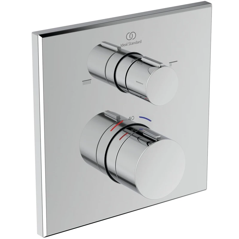 Ideal Standard Ceratherm C100 Concealed Bath Thermostat, Bathtub Faucet with Temperature Lock at 40°C, Thermostat for Bathtub – Chrome