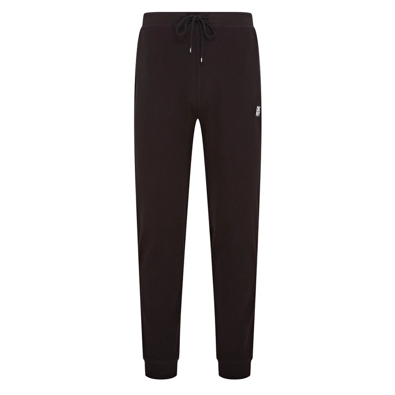 DKNY Hawks Waffle Mens Lounge Pants | Cotton Rich | Tailored Joggers for Men with Branded Stripe, Drawstring Waist & Deep Pockets | Comfortable Jogging Bottoms Men |