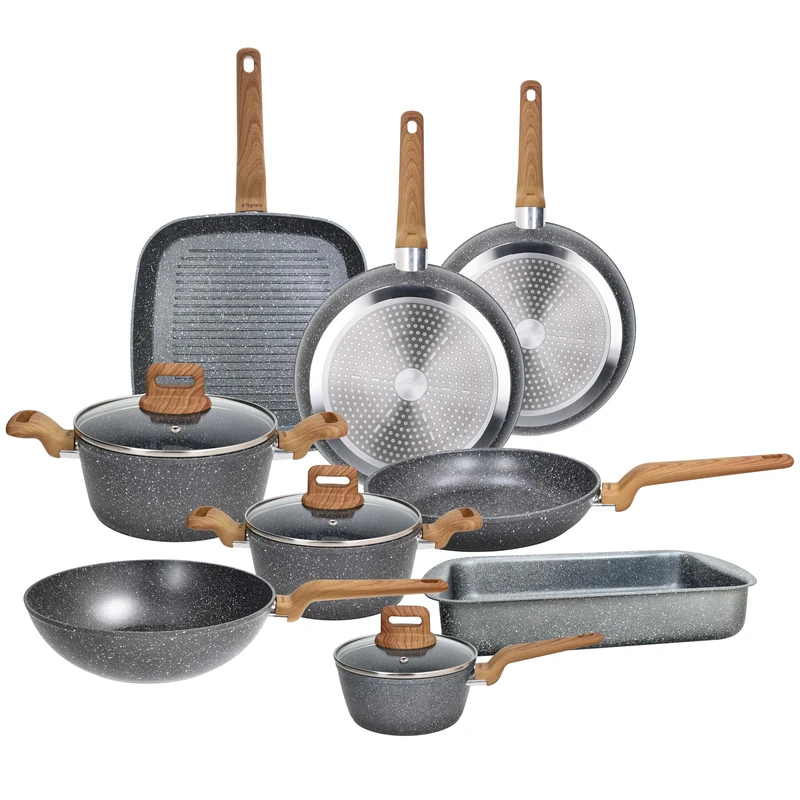 Tognana Wild Stone 12-Piece Aluminium Cookware Set, Grey
