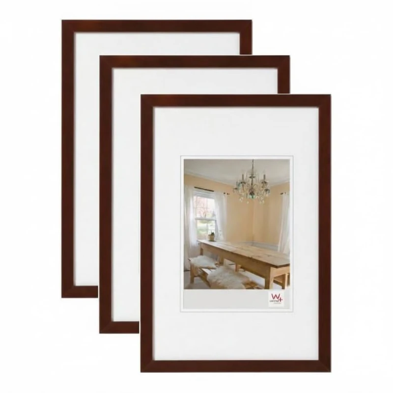 walther design - Peppers BP430N3 Picture Frames, Walnut, 24 x 30 cm, Pack of 3 Wooden Frames - Image 1