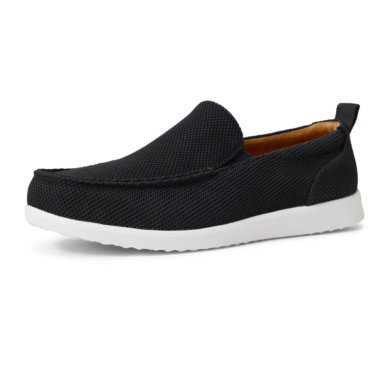 Amazon Essentials Men's Slip On Deck Shoe Loafers, Black, 7.5