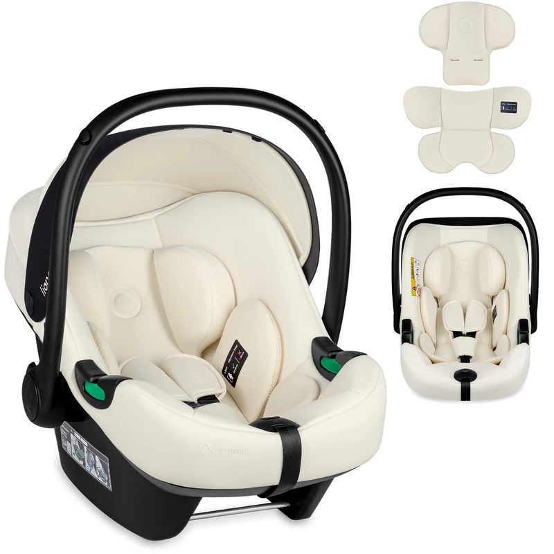 LIONELO Baby Car Seat Astrid I-Size for Toddler 40–87 cm (0–15 Months), Universal Fit, Rear-Facing Option, Lightweight 4 kg, SideProtect, Memory Foam Headrest, 3-Point Harness, Latest norm R129