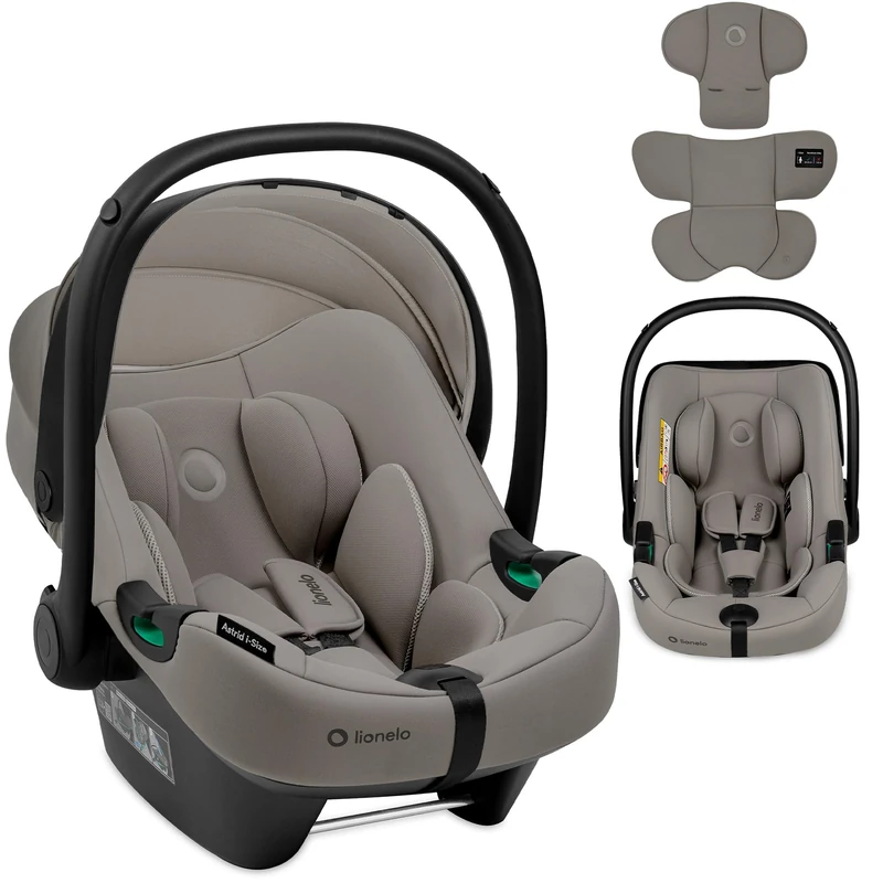 LIONELO Baby Car Seat Astrid I-Size for Toddler 40–87 cm (0–15 Months), Universal Fit, Rear-Facing Option, Lightweight 4 kg, SideProtect, Memory Foam Headrest, 3-Point Harness, Latest norm R129