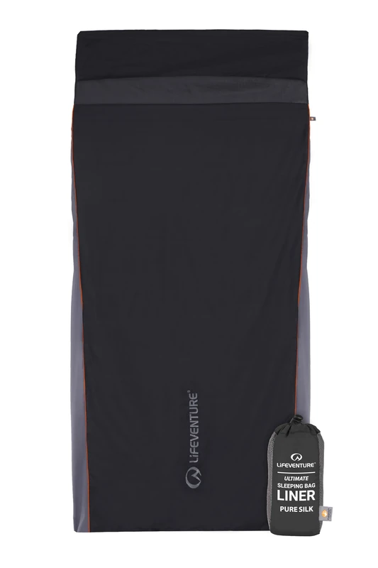 Lifeventure 100% Silk Ultimate Sleeping Bag Liner | Travel and Camping Sheet with Polygiene® to Use Alone or to Add Warmth to Sleeping Bag | Lightweight from 160g and Small Pack Size (Rectangular)
