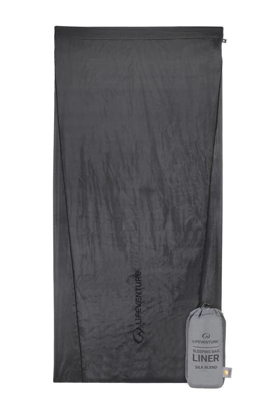 Lifeventure Silk Sleeping Bag Liner | Travel and Camping Sheet with Polygiene® to Use Alone or to Add Warmth to Sleeping Bag | Lightweight from 122g and Small Pack Size (Rectangular Shape)