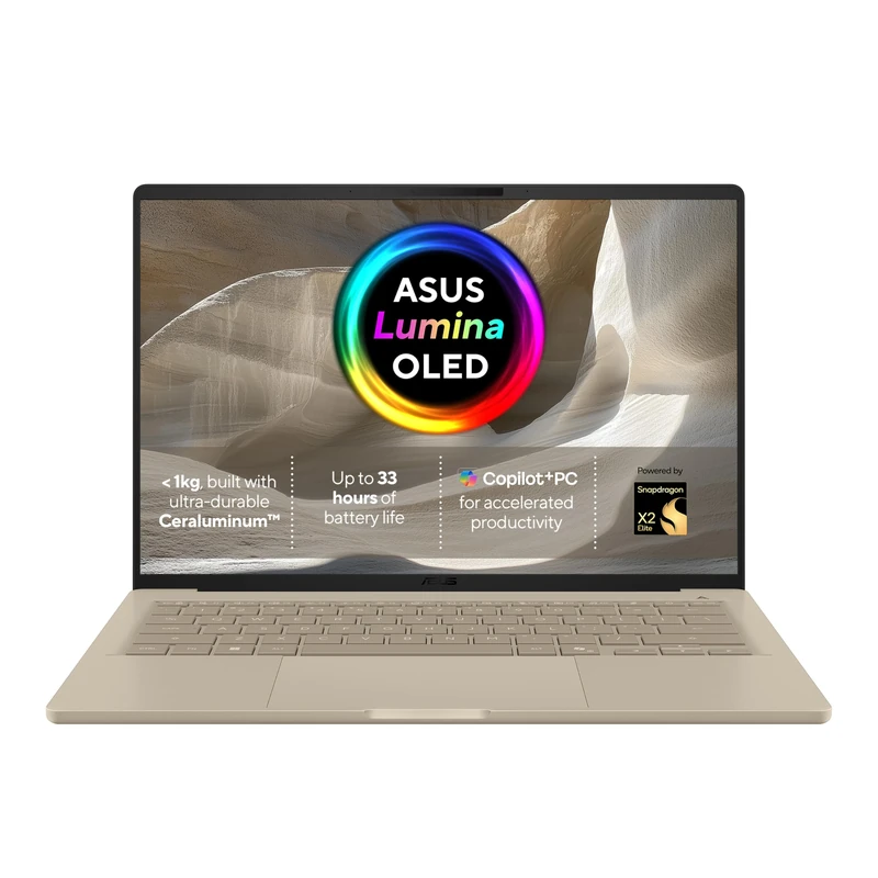 ASUS Zenbook A14 OLED UX3407NA CoPilot+ Laptop | 14.0" 1920x1200 OLED screen | Snapdragon X2 Elite X2E-88-100 | 16GB RAM | 1TB PCIe SSD | Backlit Keyboard | Windows 11 | Ships without charging cable - Image 1