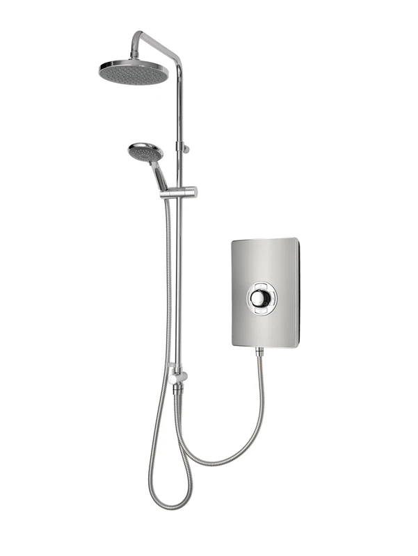 Triton Showers | Collections II DuElec | Aspirante | Electric Shower | Dual Shower Head | 9.5KW | Gun Metal | Rainfall Shower Head | Triton Electric Shower | Shower Head and Hose Set