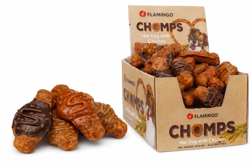 CHOMPS HOT DOG WITH CHICKEN 36PCS 1,26KG DISPLAY