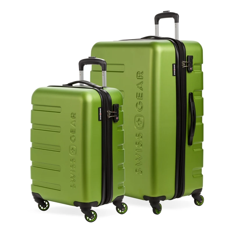 SwissGear 7366, Green, 2-Piece Set (19/27), Signature Hardside Expandable Luggage with Spinner Wheels