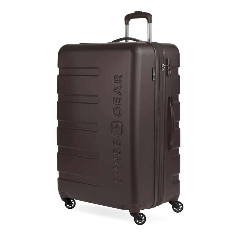 SwissGear 7366, Chocolate, Checked-Large 27-Inch, Signature Hardside Expandable Luggage with Spinner Wheels