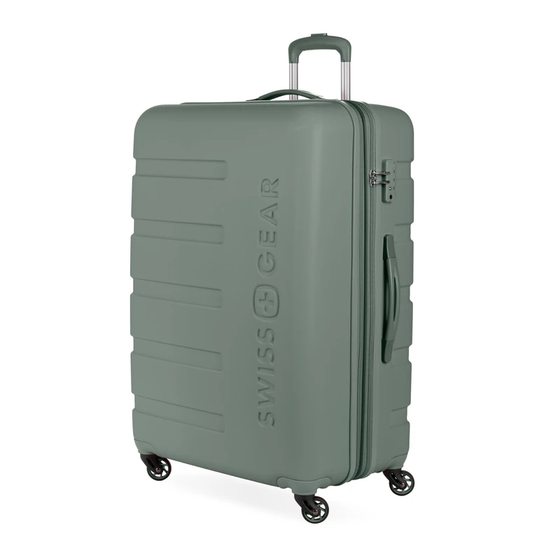 SwissGear 7366, Olive, Checked-Large 27-Inch, Signature Hardside Expandable Luggage with Spinner Wheels