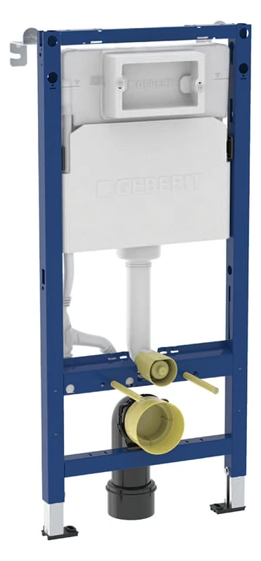 Geberit DuofixBasic 458103002 (Dark Blue, Element for WWC 112 cm, with Delta Flush-Mounted Cistern 12 cm, for Metal and Wooden Stand Walls, Steel, Alternative Mounting Position, Static Self-Supporting