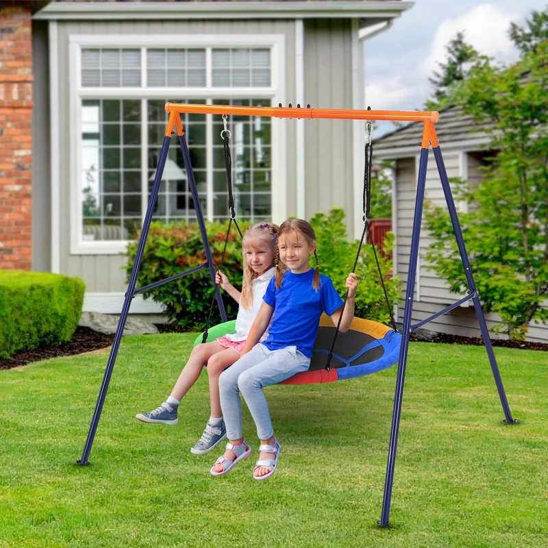 Metal Swing with Bird Nest Swing for Children | Round Garden Swing - 100 cm - 150 kg Load Capacity