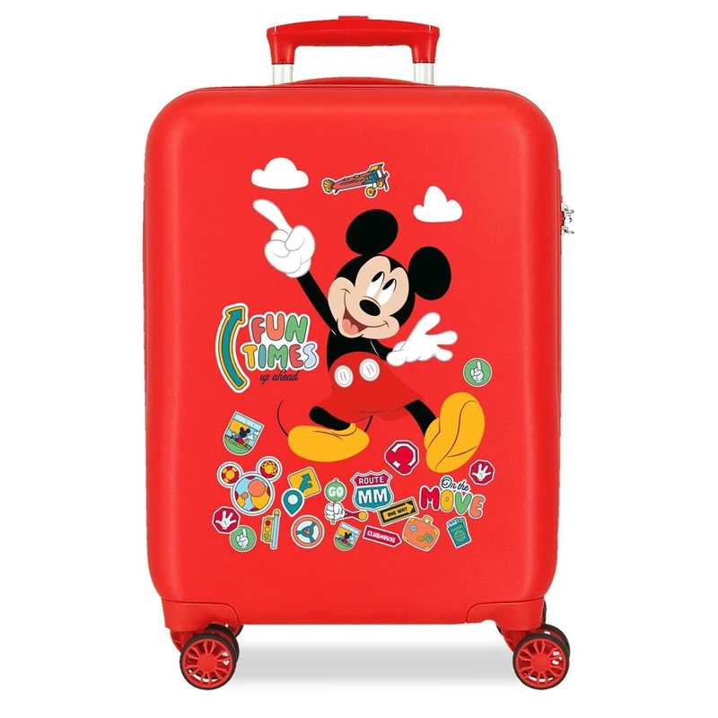 Disney Joumma Mickey Fun Times Cabin Suitcase Red 33x50x20 cm Rigid 2.35 kgs Side Combination Lock ABS 2.35 kgs 28.4L Hand Luggage