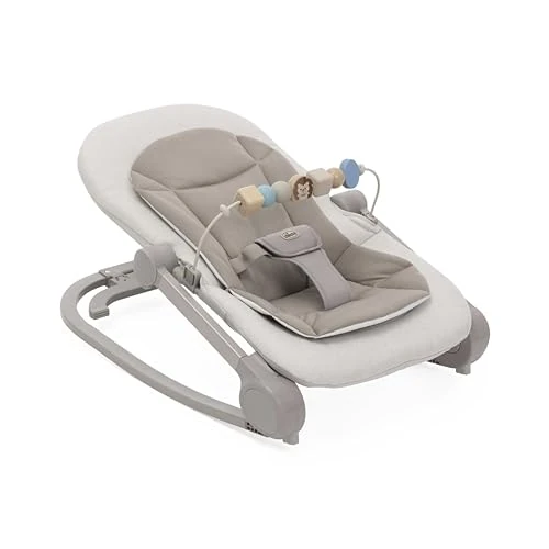 Chicco Magia Rocker and Toddler Chair, 2 Recline Positions and Rocking Modes, Development Toy Bar, Foldable Design, Machine Washable Cover, Suitable up to 18kg, Vanilla, 04087224240000