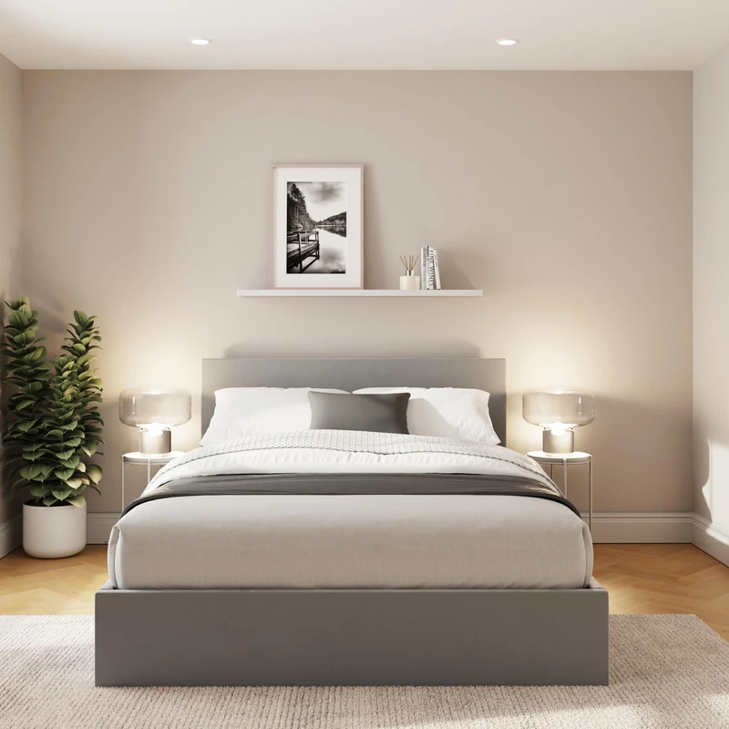 End Lift Ottoman Bed 135cm Double Velvet Charcoal Grey Storage Bed Frame with Gas Lift Underbed Storage, Upholstered Double Bed Base