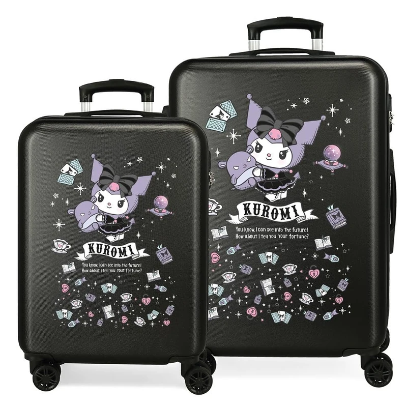 Joumma Sanrio Kuromi Fortune Telling Suitcase Set Pink 55/65 cm Rigid 6 kg Combination Lock Side ABS 6 kg 91L Hand Luggage