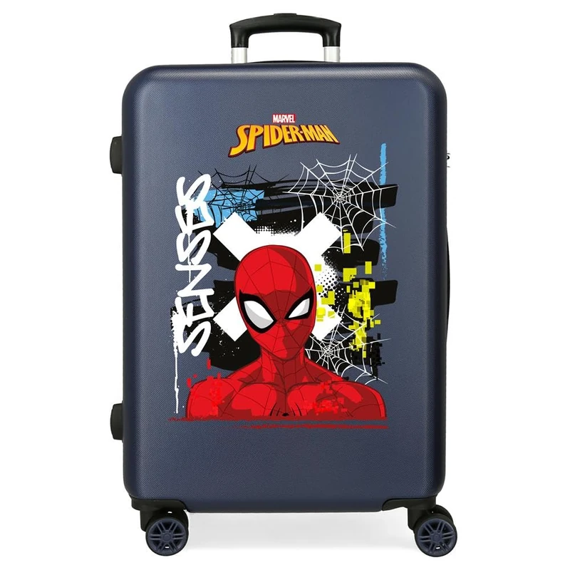 Joumma Marvel Graffity of Spiderman Medium Suitcase Blue 46x65x23 cm Hard Shell 3 kg Combination Lock Side ABS 3 kg 56L