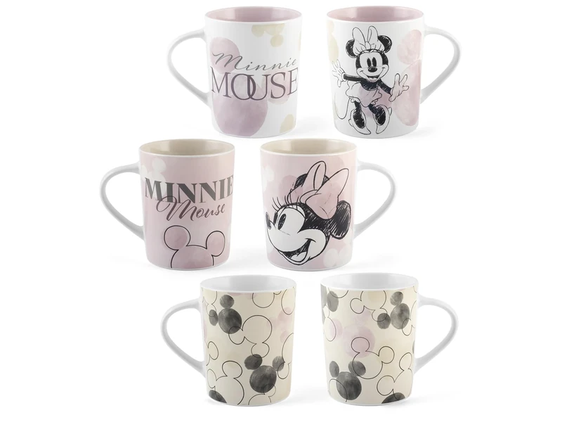 H&H Minnie Blogger Mug Set of 6 New Bone China - Disney Design, Capacity 330cc - Image 1