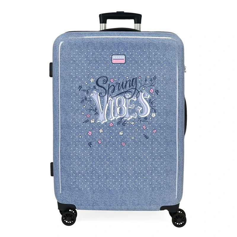 Movom Spring Vibes Medium Suitcase Blue 46x65x23cm Rigid 3kg Combination Lock Side ABS 3kg 56L