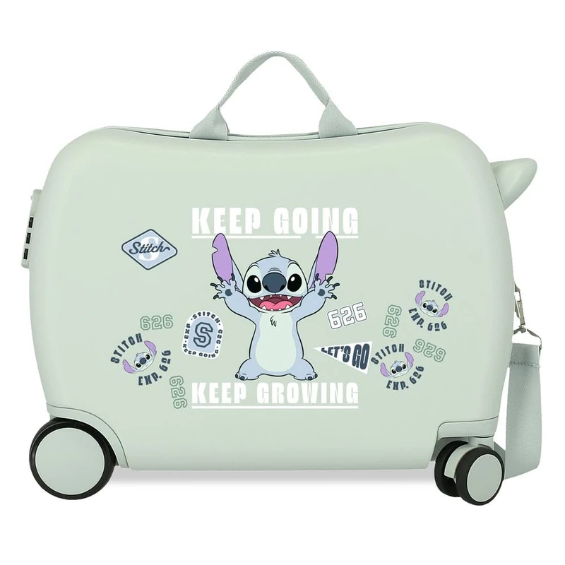 Disney Joumma Stitch Keep Going Children's Suitcase Green 50x38x20 cm Rigid 2.05 kgs Side Combination Closure ABS 2.05 kgs 34L Hand Luggage