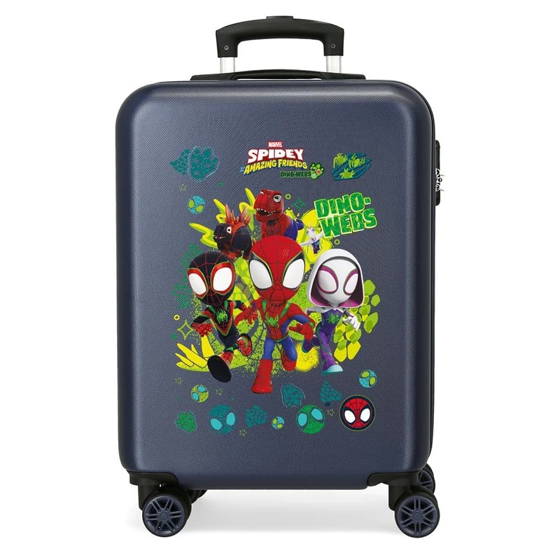 Joumma Marvel Spidey Dino-Webs Cabin Suitcase Blue 38x55x20cm Rigid 2kg Combination Lock Side ABS 2kg 35L Hand Luggage