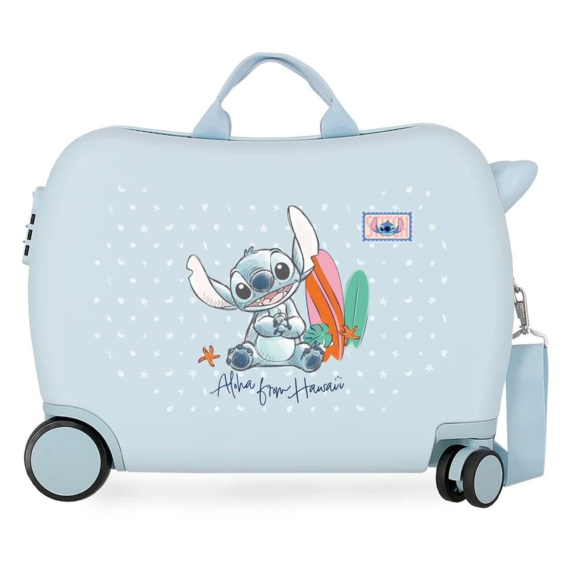Disney Joumma Stitch from Hawaii Children's Suitcase Blue 50x38x20 cm Rigid 2.05 kgs Side Combination Closure ABS 2.05 kgs 34L Hand Luggage