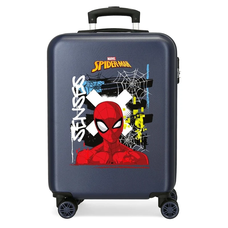 Joumma Marvel Graffity of Spiderman Cabin Suitcase Blue 38 x 55 x 20 cm Rigid 2 kg Combination Lock Side ABS 2 kg 35L Hand Luggage