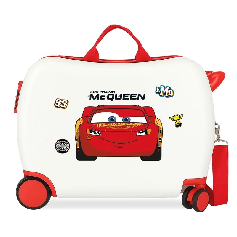 Disney Joumma Cars McQueen Red Children's Suitcase White 50x38x20 cm Rigid 2.05 kgs Side Combination Lock ABS 2.05 kgs 34L Hand Luggage