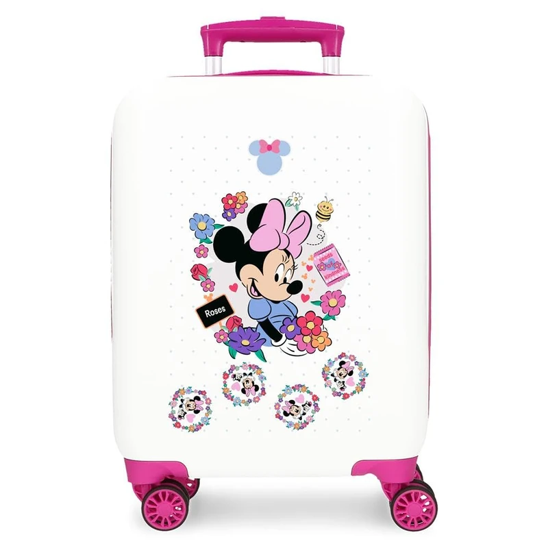 Disney Minnie Flowers Cabin Suitcase, One Size, White, Talla única, Cabin Suitcase