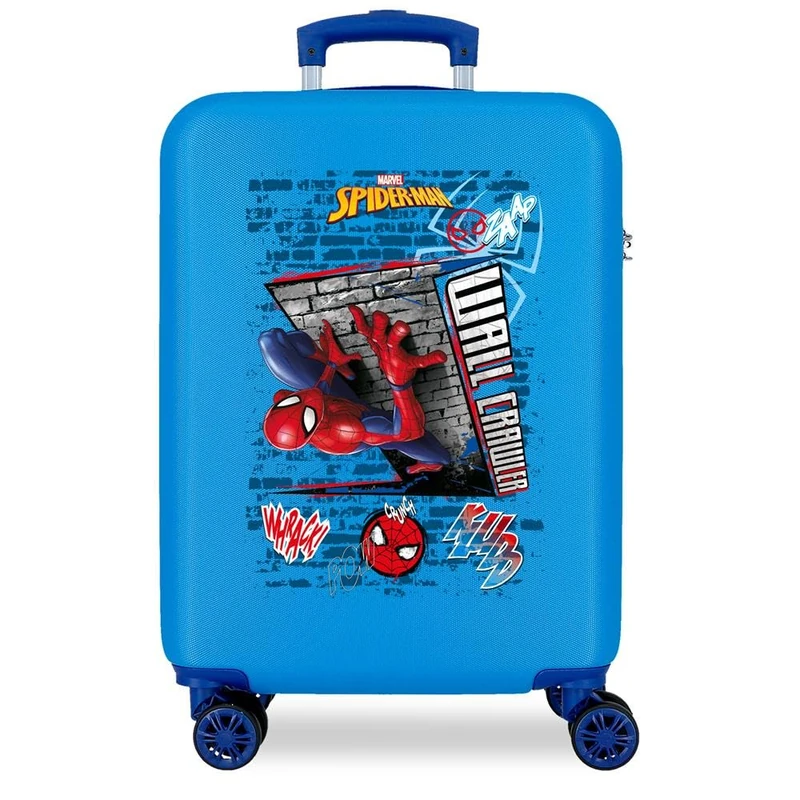 Joumma Marvel Spiderman Wall Crawler Cabin Suitcase Blue 38 x 55 x 20 cm Rigid 2 kg Combination Lock Side ABS 2 kg 35L Hand Luggage
